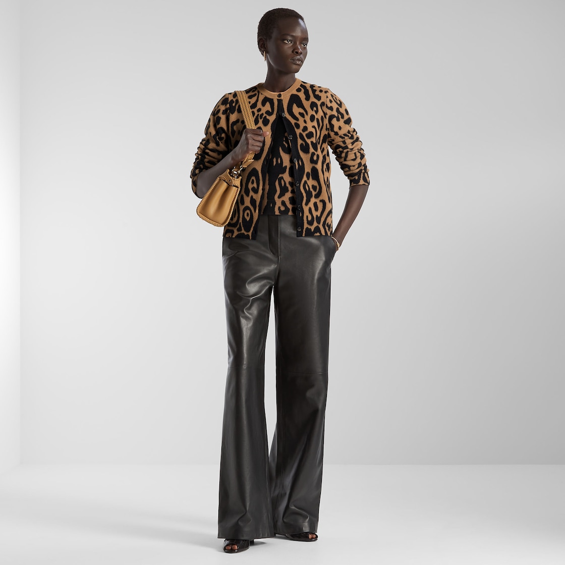 FENDI Peekaboo Mini Cappuccino brown leather bag with threading - Image 2